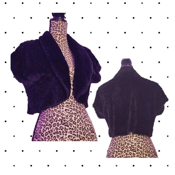 Soft fuzzy faux fur bolero - Picture 1 of 2